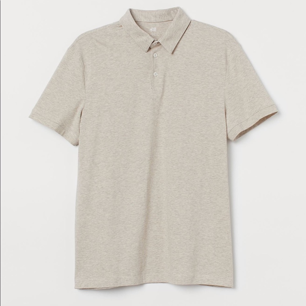 H&M men’s polo shirt 100% cotton beige